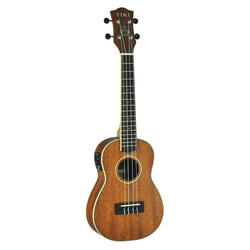 Tiki '5 Series' Mahogany Solid Top Electric Concert Ukulele with